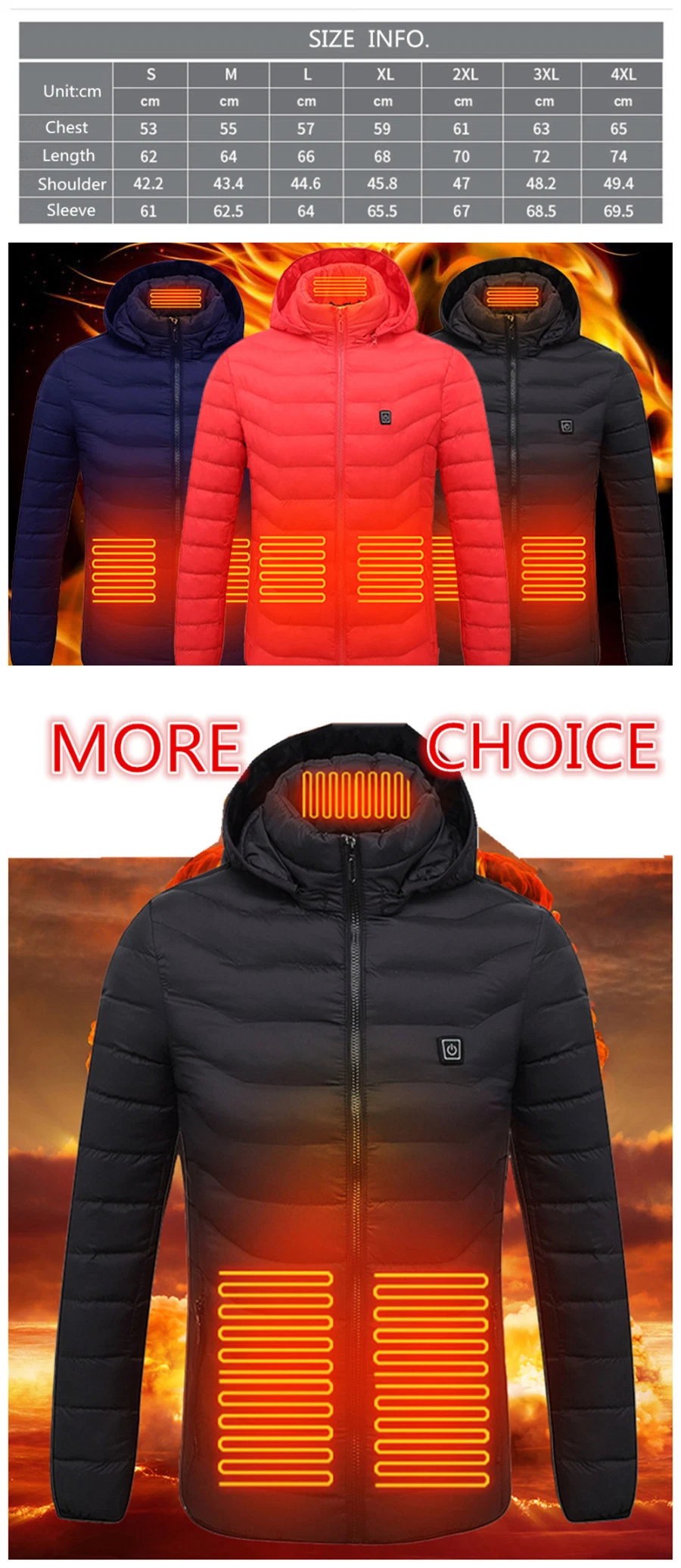 New Winter Multiple Intelligent Heating Coat Lightweight USB Down Jacket From Manufacturer