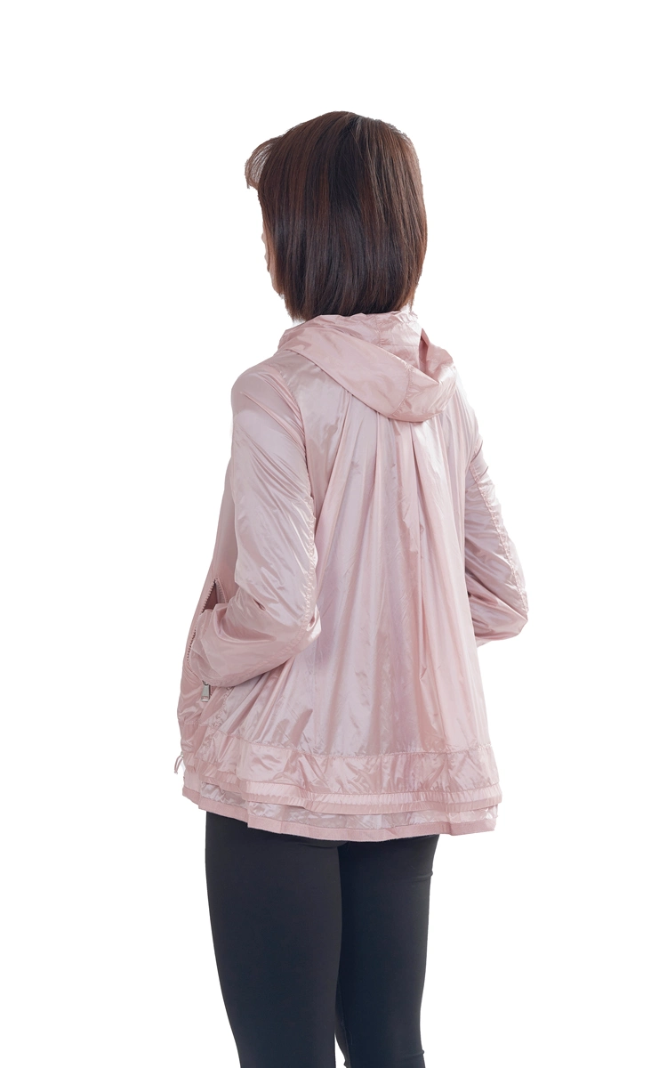 New Fashion Women Shiny Outdoor Jacket Thin Wind Breaker