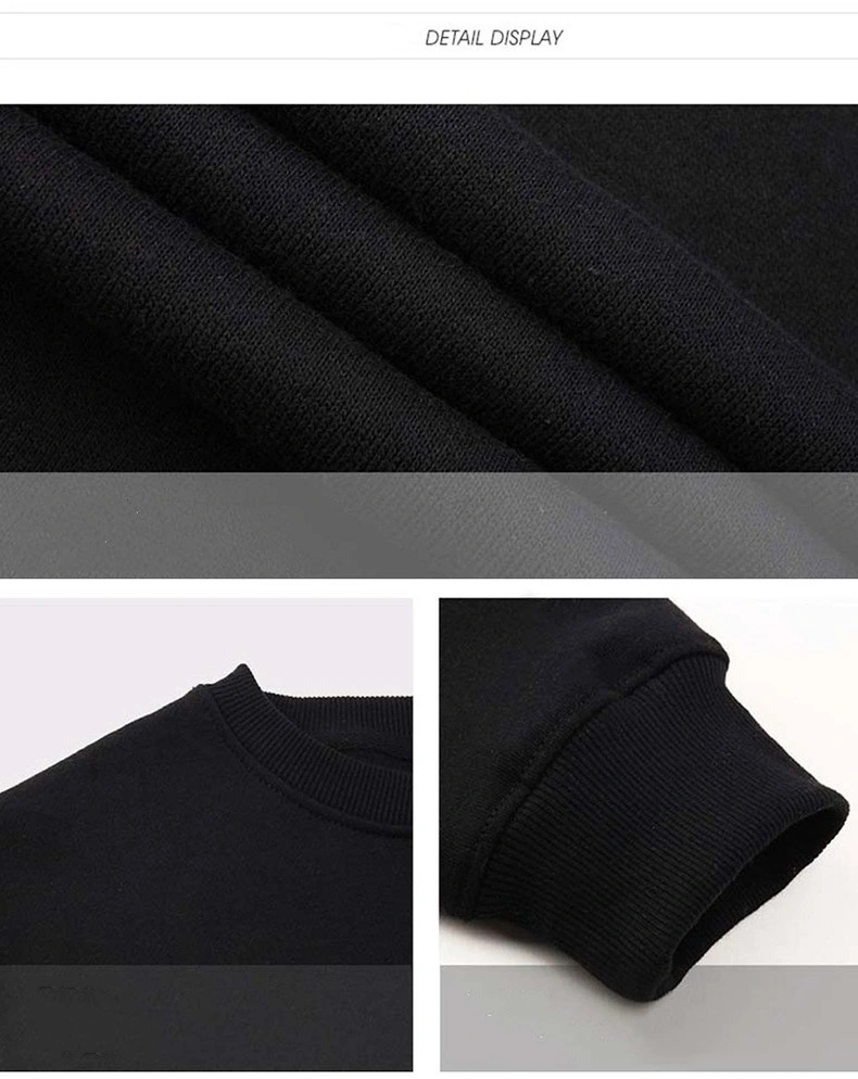 Custom Logo Printed Fleece 50%Cotton, 50%Polyester 285GSM Men&prime;s Solid Color Round Neck Pullover Sweatshirt
