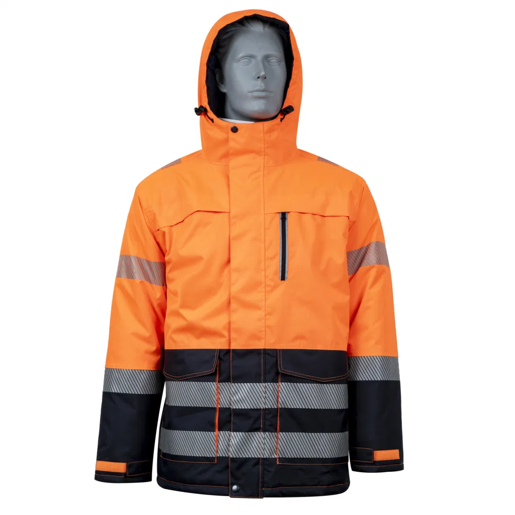 Waterproof Raincoat Winter Windbreaker Breathable Sports Men&prime;s High Visibility Hi Vis Reflective Safety Clothing Protective Security Apparel Workwear Jackets