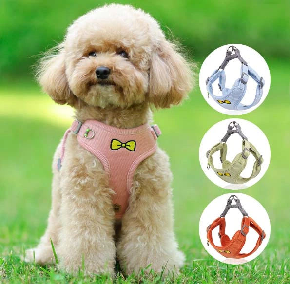 Outdoor Reflective Tape Embroidery Bow Dog Pet Chest Strap Vest