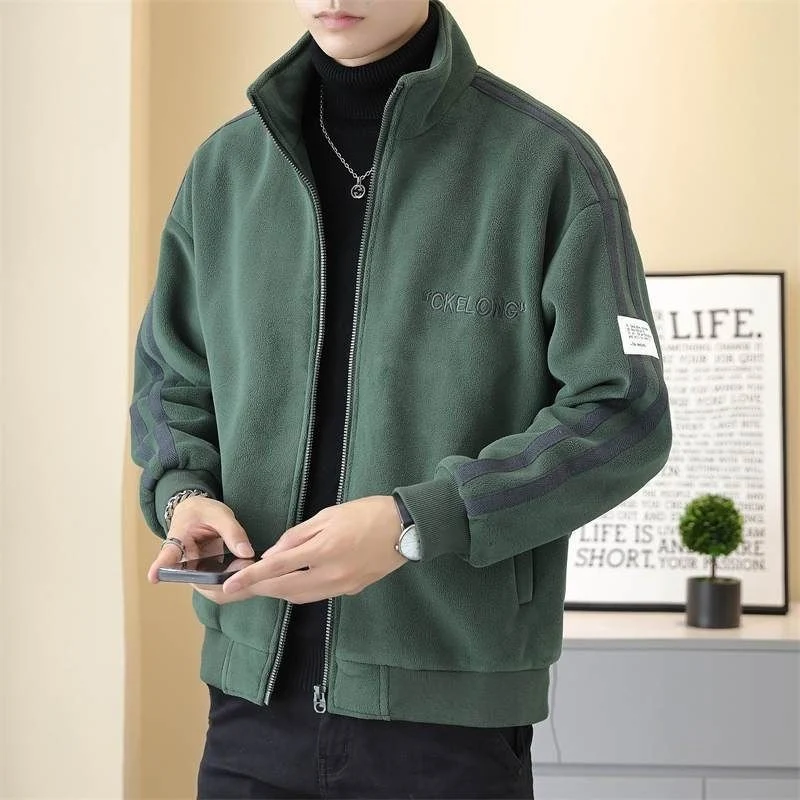 Austrian Fleece Jacket Men&prime;s Autumn and Winter Trend Cotton Jacket Men&prime;s Loose Jacket New Fleece Jacket