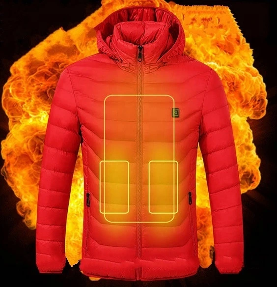 Winter Back Belly Intelligent Heating Hoodies Coat Charging Protection Cotton Down Jacket From Manufacturer