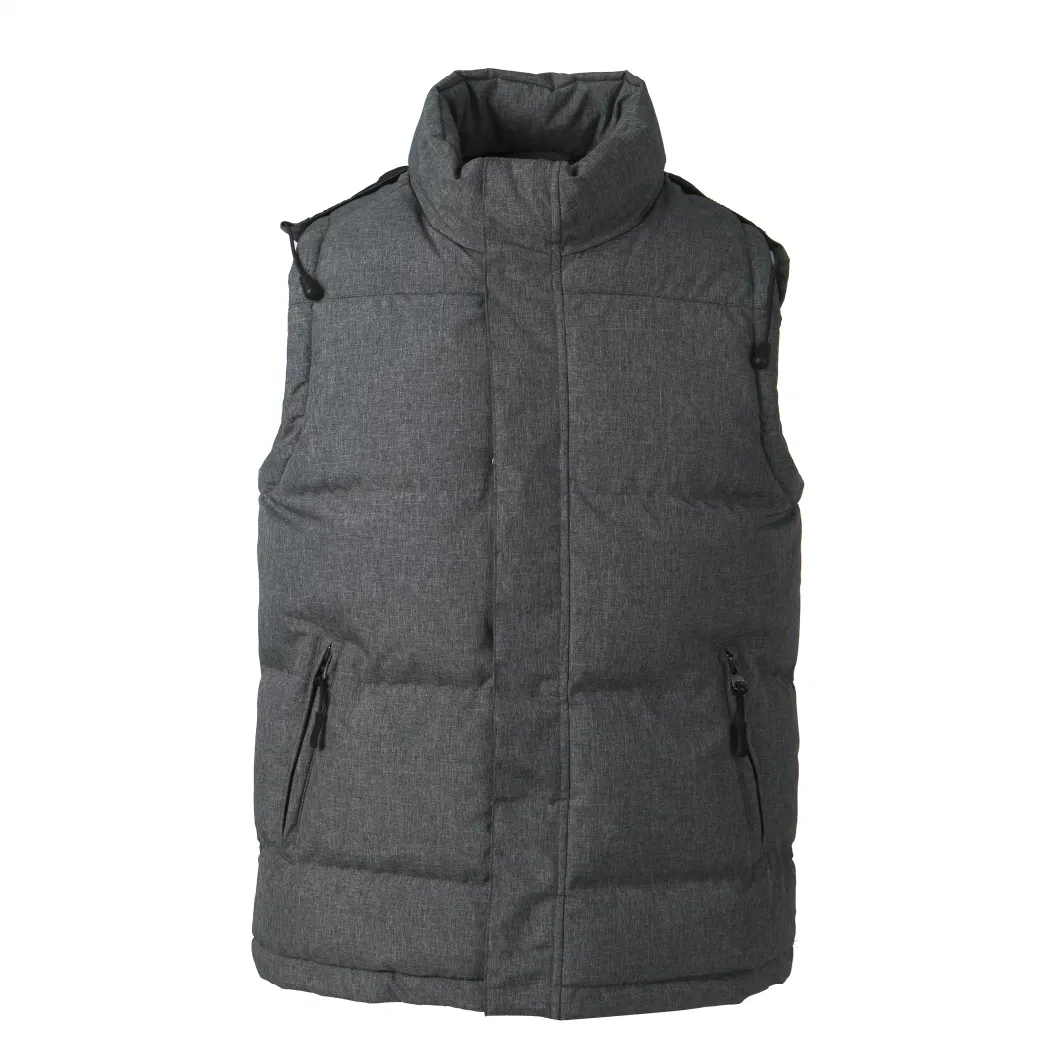 China&prime;s Supplier High Neck Padded Gilet Down Filled Jacket in Medium Gray
