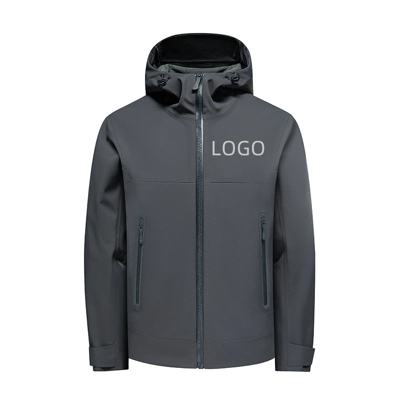 Custom Embroidery Logo Cheap Softshell Breathable Detachable Hooded Tactical Coat Outdoor Men Ski Soft Shell Windbreaker Jacket