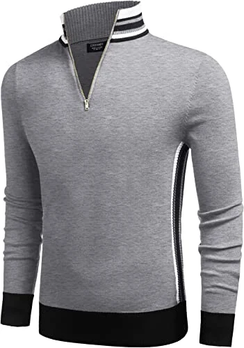 OEM Embroidery Own Logo Fashionable High Neck Sweater Jacket Men Manufacturer