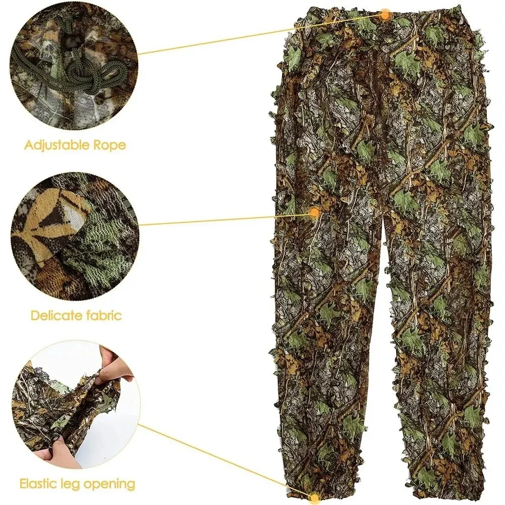 Tactical Military Combat Clothes Set Ghillie Suit Men Women Kids 3D Leafy Bionic Camouflage Hunting Clothing CS Shooting Suit