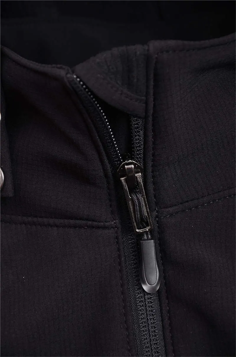 OEM Custom Logo Black 3 in 1 Warm Breathable Fleece Tactical Coat Outdoor Hiking Ski Soft Shell Windbreaker Jacket