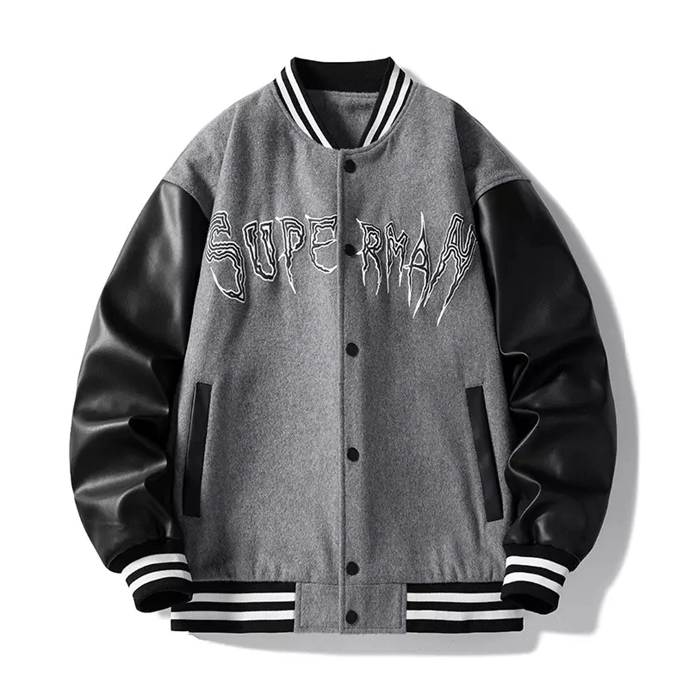 Custom Outdoor Men Women Children Cotton Fashion Jackets Embroidery Patch Winter Down Puffer Bomber Streetwear Letterman Baseball College School Varsity Jacket