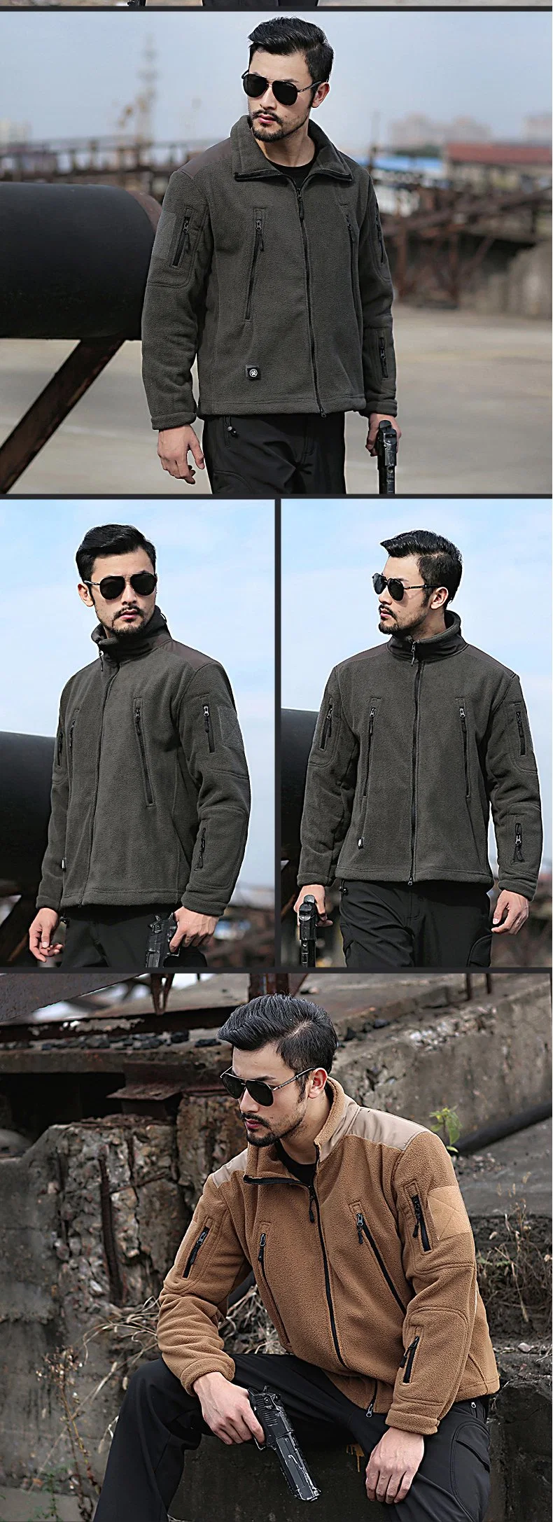 Men&prime;s Winter Jacket with Fleece Lining, Hood, and Zipper