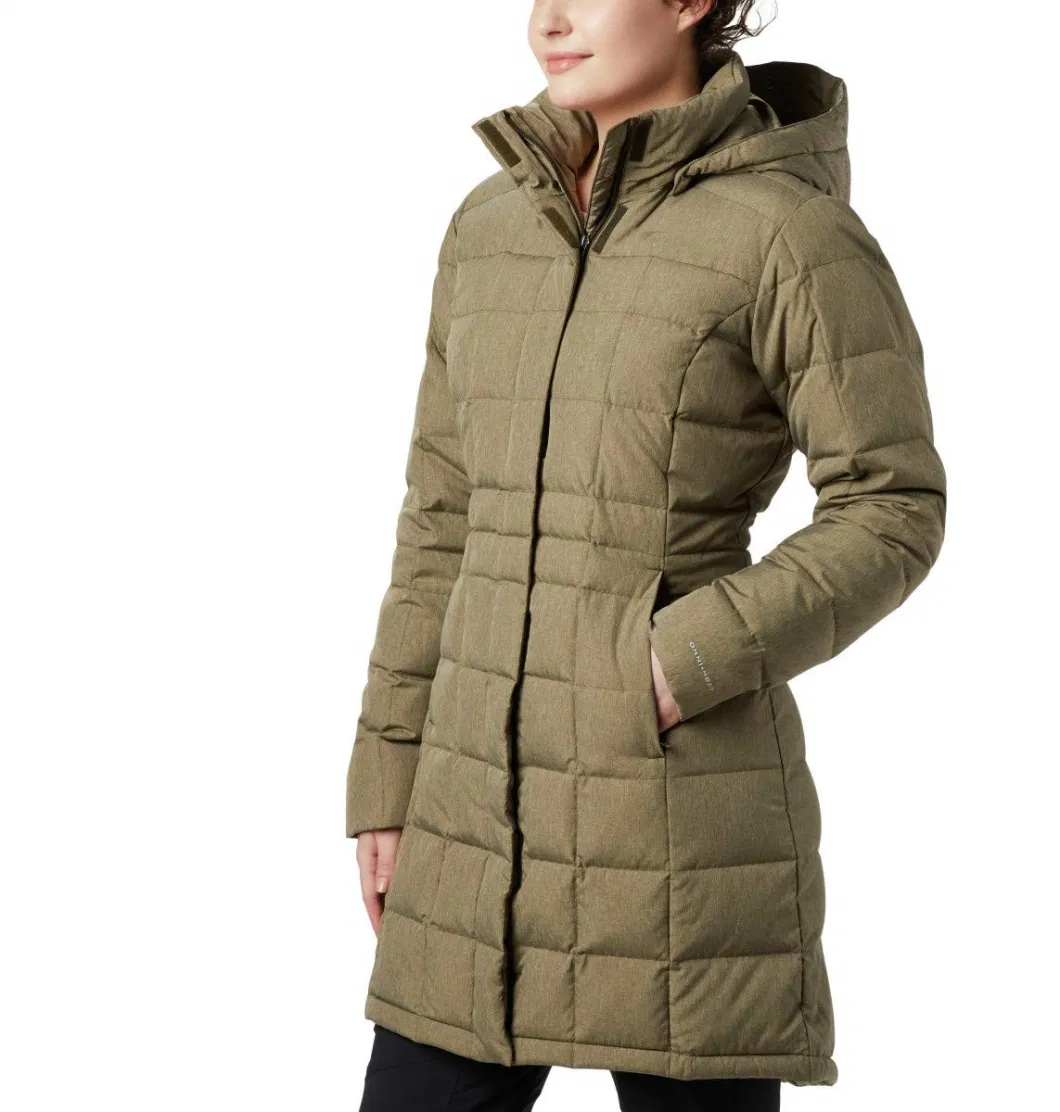Asiapo China Factory Women&prime;s DWR Insulated Lightweight Long Down Parka Jacket with Removable Hood