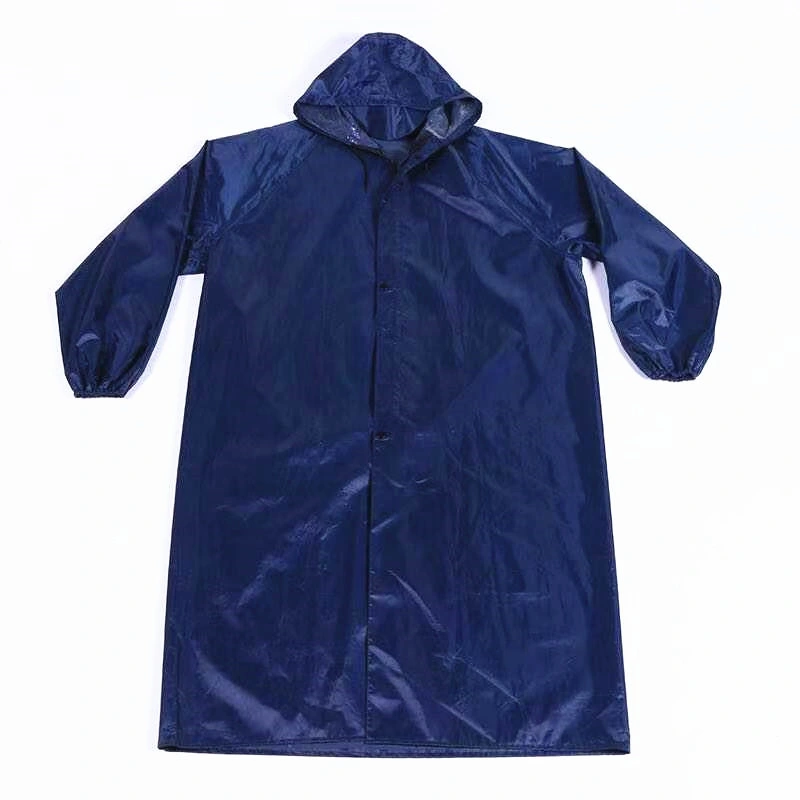 PVC Polyester Rain Gear Hood Visible Reflective Safety Rain Coat