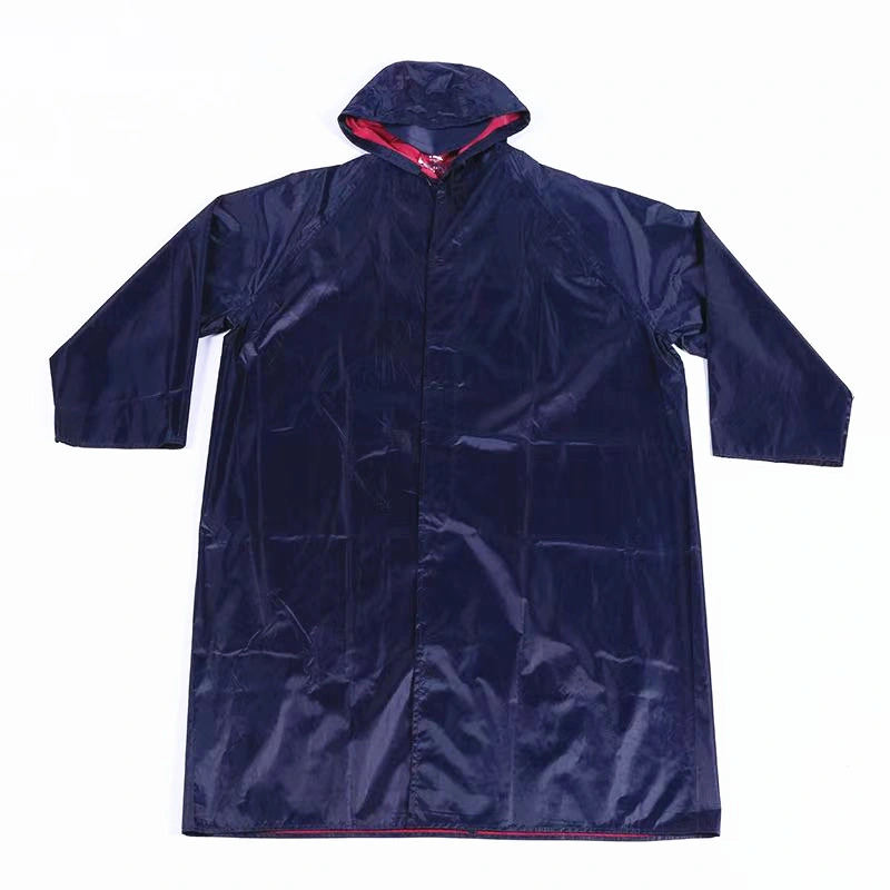 PVC Polyester Rain Gear Hood Visible Reflective Safety Rain Coat