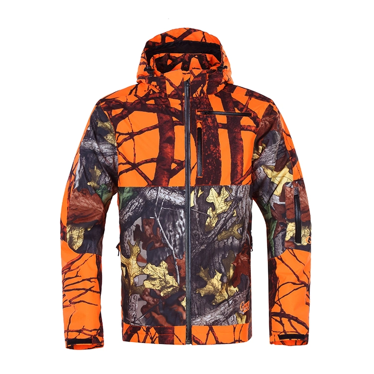 Winter Orange Camouflage Insulated Hunting Jacket