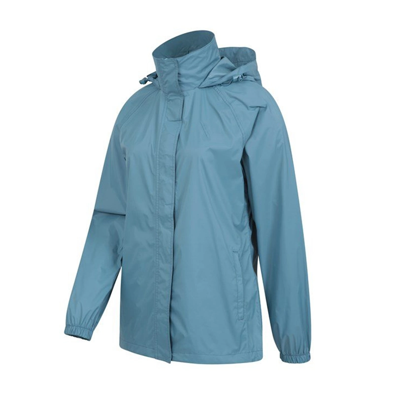 Wholesale Factory Womens Waterproof Parka Jacket Windproof Breathable Hood Jacket Rain Hiking Jacket with Taped Seams