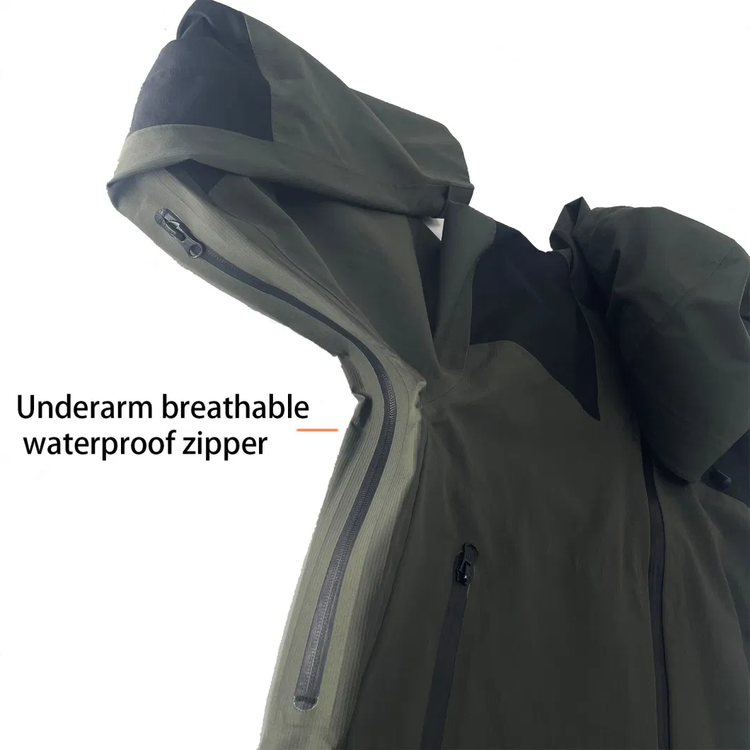 Wholesale Factory Night Green Outdoor Mountaineering Camping Waterproof Rain Jackets