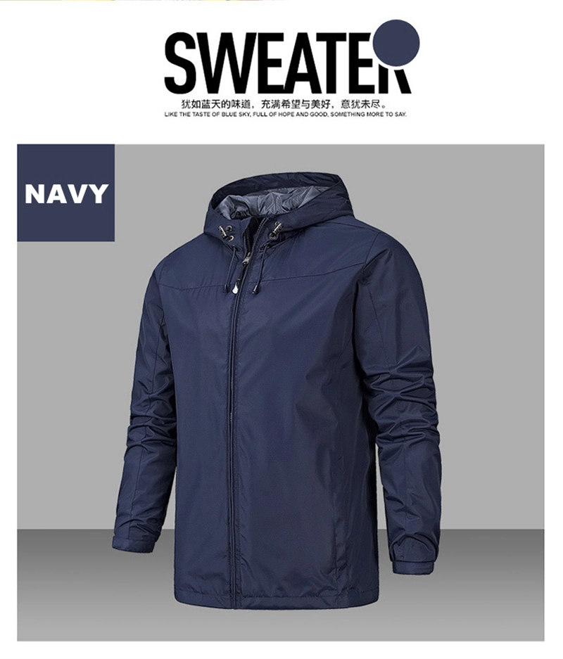 Custom Logo Waterproof Windbreaker Warm Softshell Running Delivery Men&prime;s Outdoor Rain Jacket