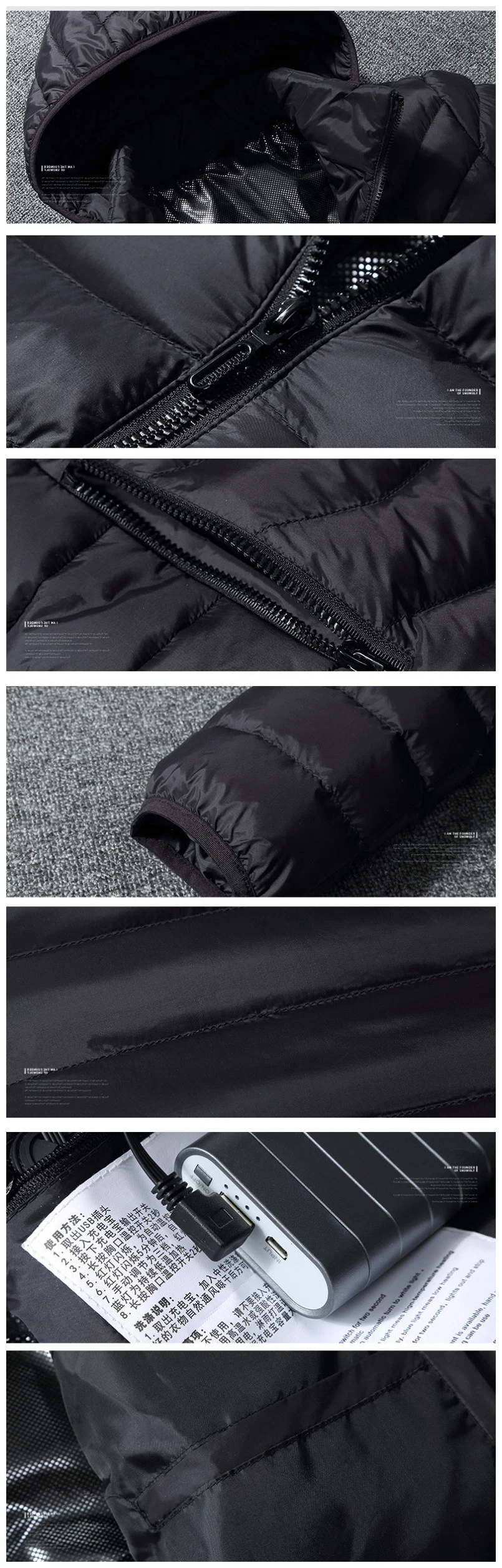 New Winter Multiple Intelligent Heating Coat Lightweight USB Down Jacket From Manufacturer