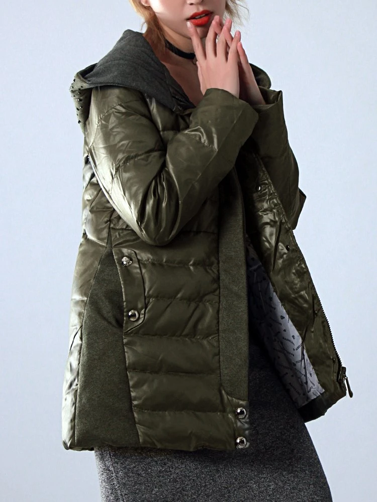 Factory Supply Women Waterproof Fashion Down Jacket Long Style Winter Jacket with Hood