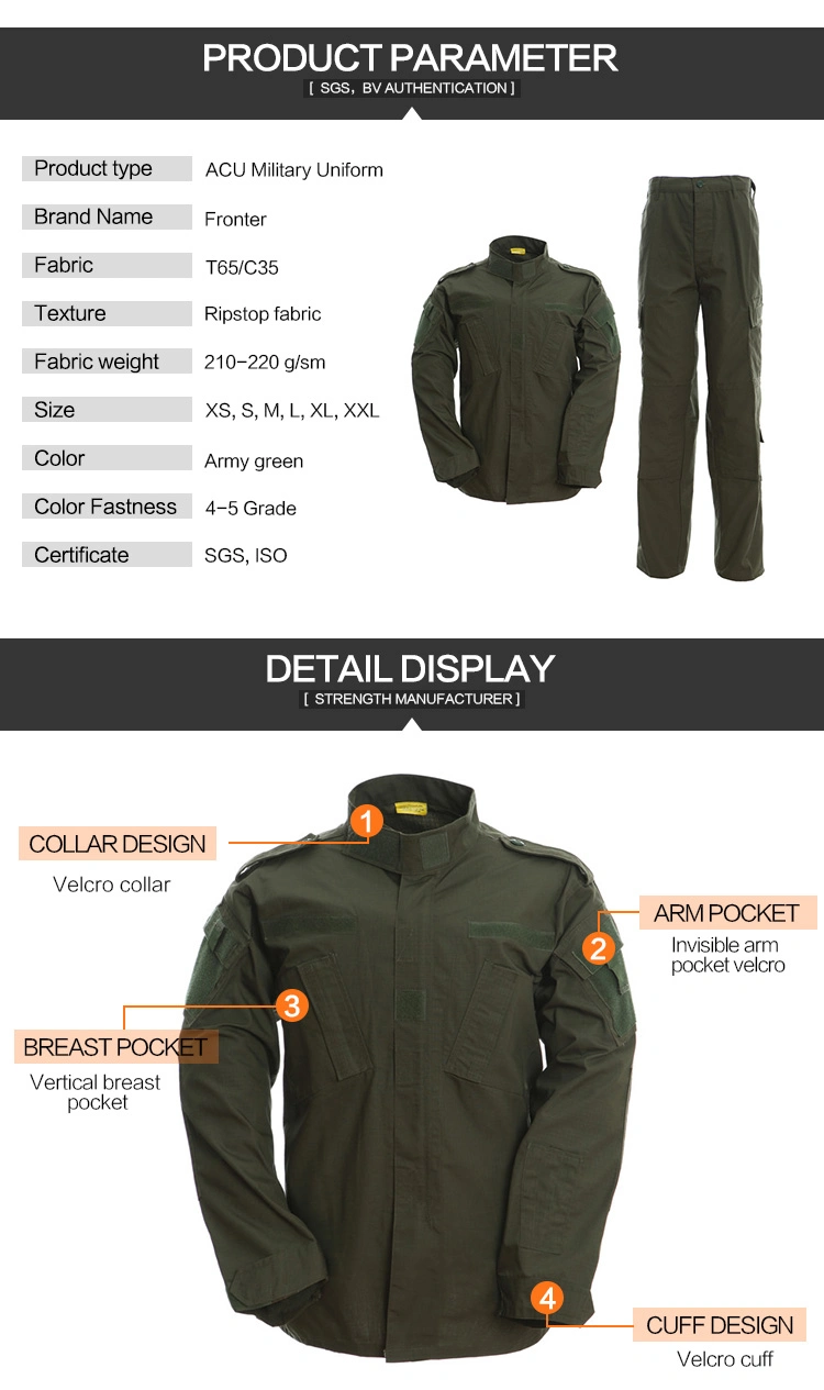 Hunting Clothing in Army Green Uniform Style