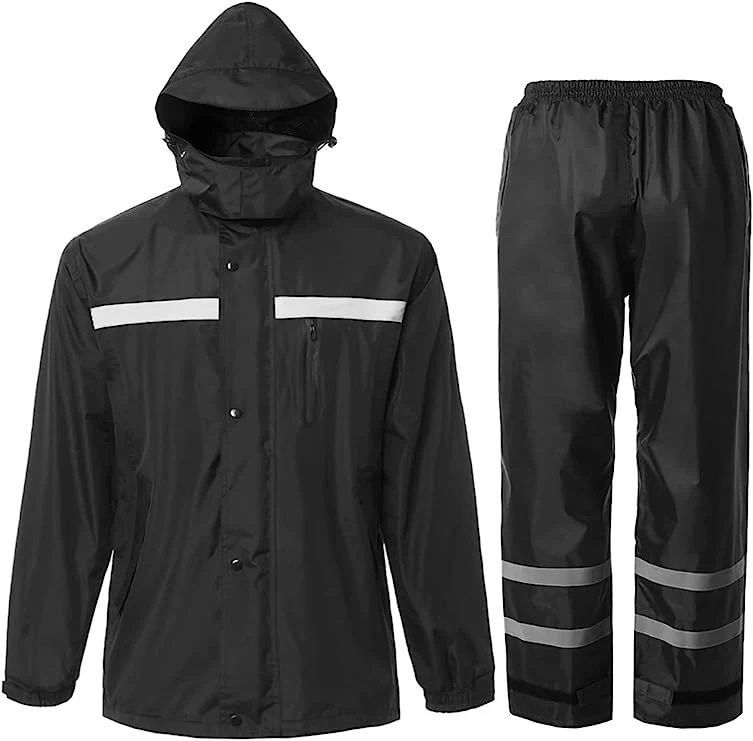 Reflective Safety Jacket for Men &amp; Women High Visibility Rain Jacket Waterproof Raincoat Anti-Storm
