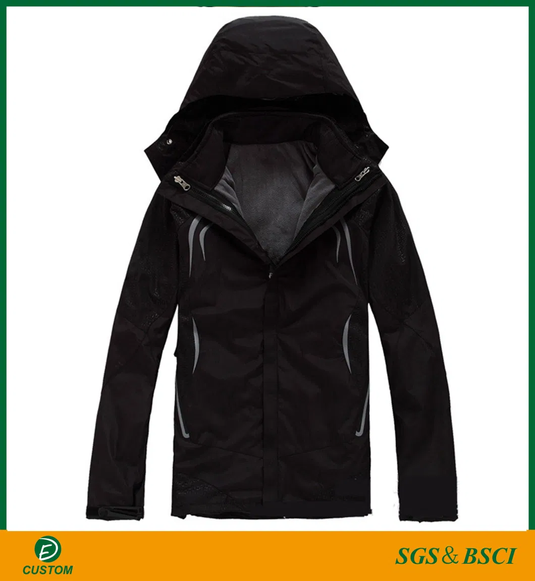 OEM Service Winter Outdoor Coat 3 in 1 Waterproof and Windproof Warm Jackets with Factory Price