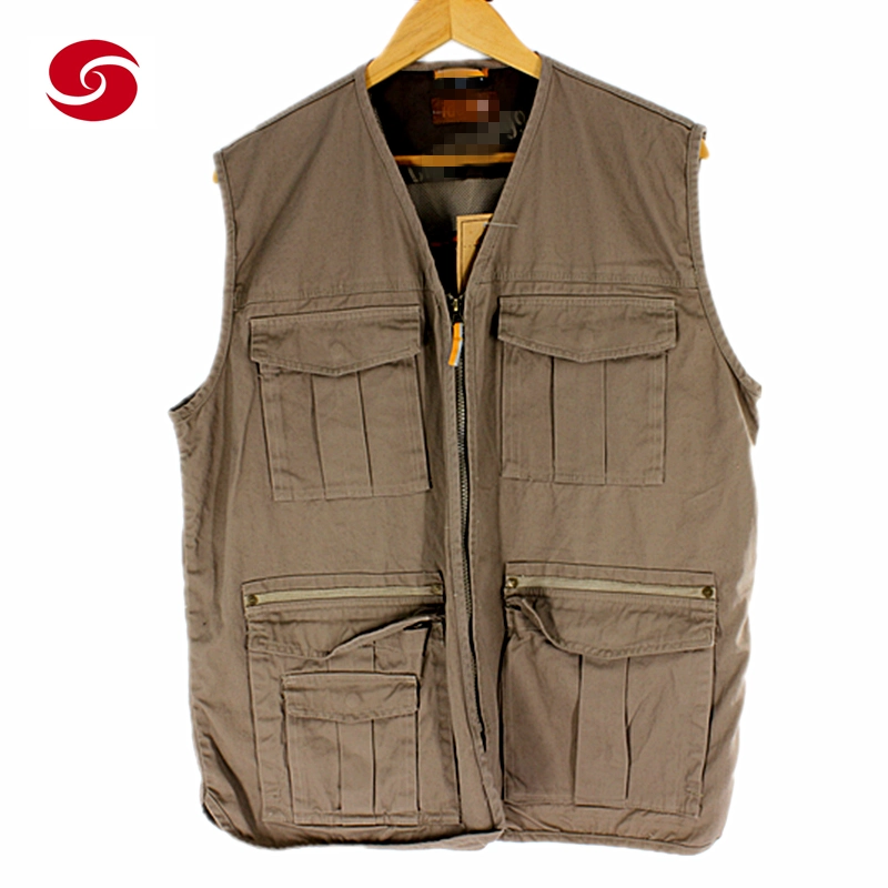 Men&prime;s Multi Pockets Cargo Vest Waistcoat Fishing Vest Jacket for Climbing Hiking