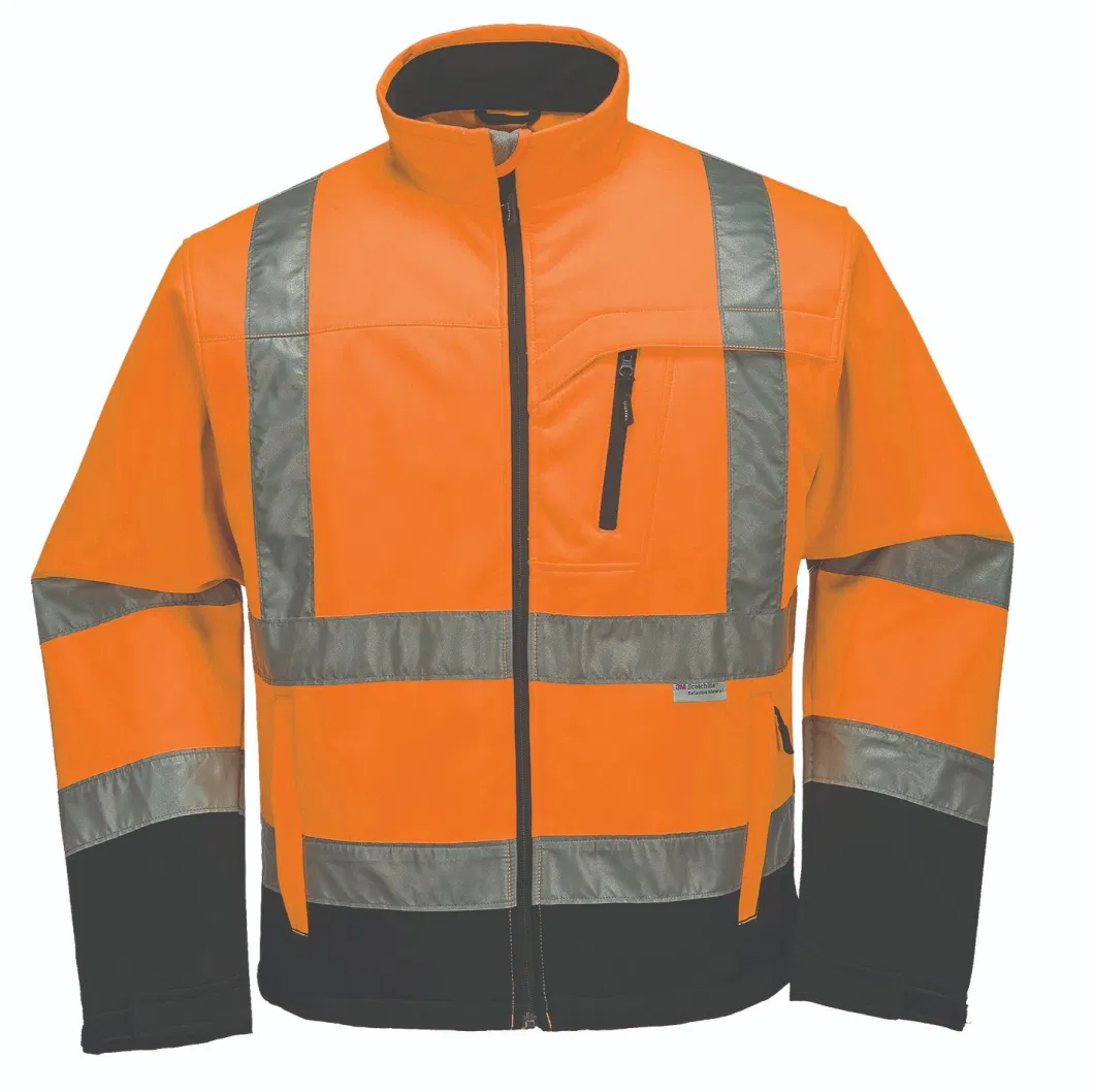 China Factory Wholesale Hi Vis Reflective Winter Safety Softshell Jacket