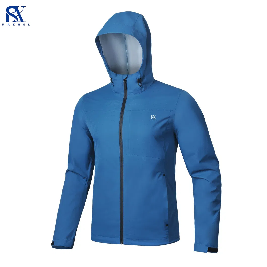 Men Waterproof Outdoor Jackets Sports Wear Windproof Softshell Hoody Windbreaker Lightweight Parka Rain Jacket with Mesh Lining