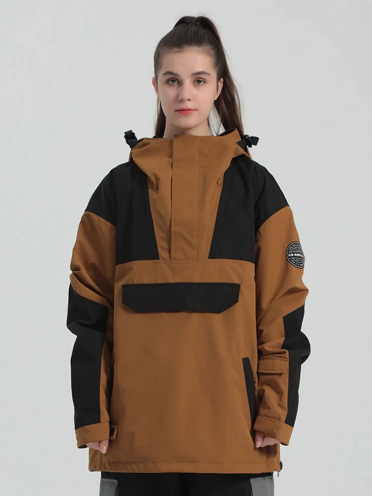 Hiworld Women&prime;s Color Block Loose Windproof Waterproof Wearable Fashion Ski Jacket