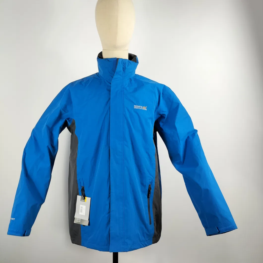 Foldable Lightweight Custom Design Nylon Windbreaker with Hoody Full Zip up 2 Side Pockets Upf 50+ Windproof Water Repellance