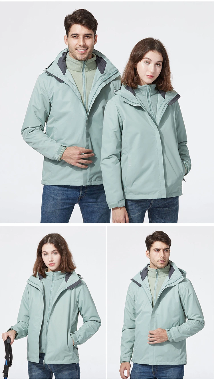 Outdoor Customized Two-Piece Fleece Lining Windproof Cote Warm Waterproof Jacket