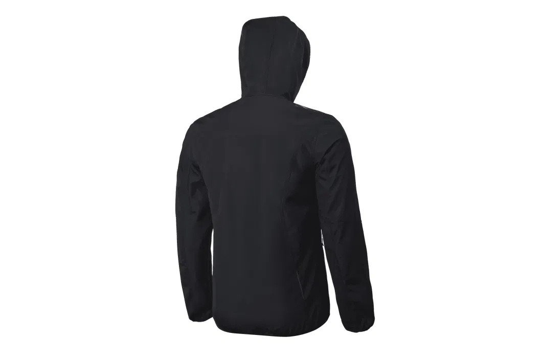 Factory Supply Men Softshell Raincoat Waterproof Windbreaker Coat Outdoor Jacket with Attached Hood