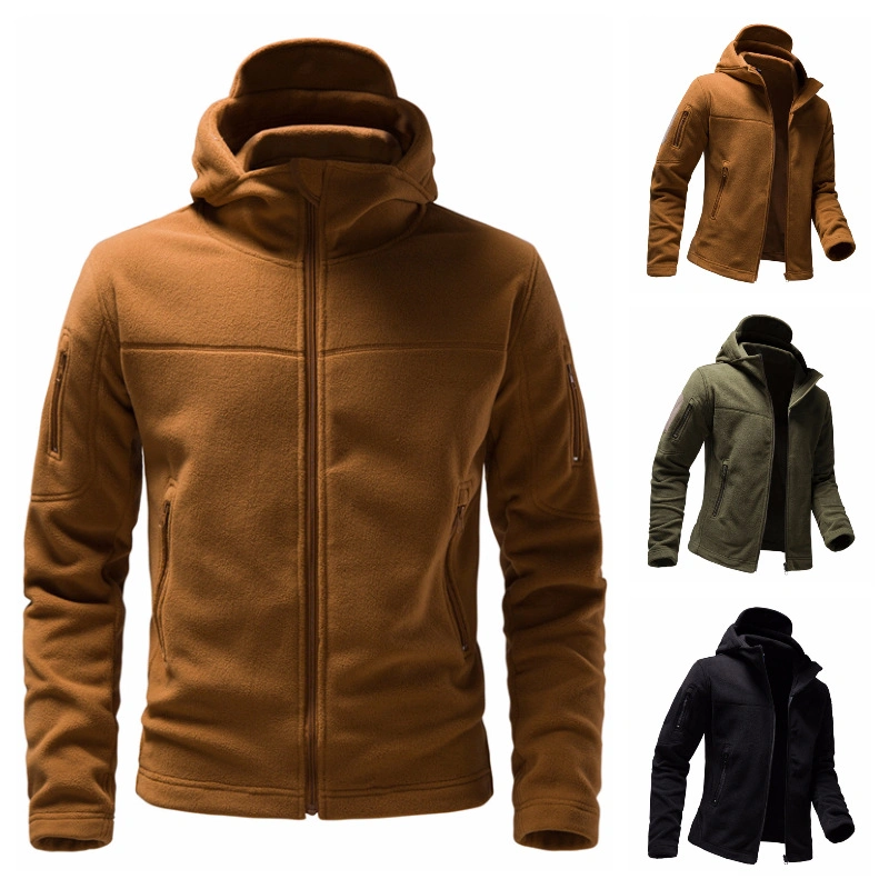 OEM Custom Blank High Neck Patchwork Zipper up Sherpa Fleece Jacket for Men