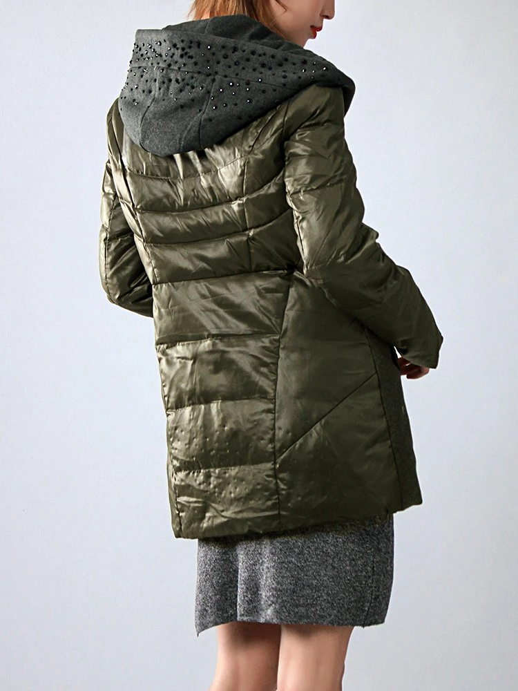 Factory Supply Women Waterproof Fashion Down Jacket Long Style Winter Jacket with Hood