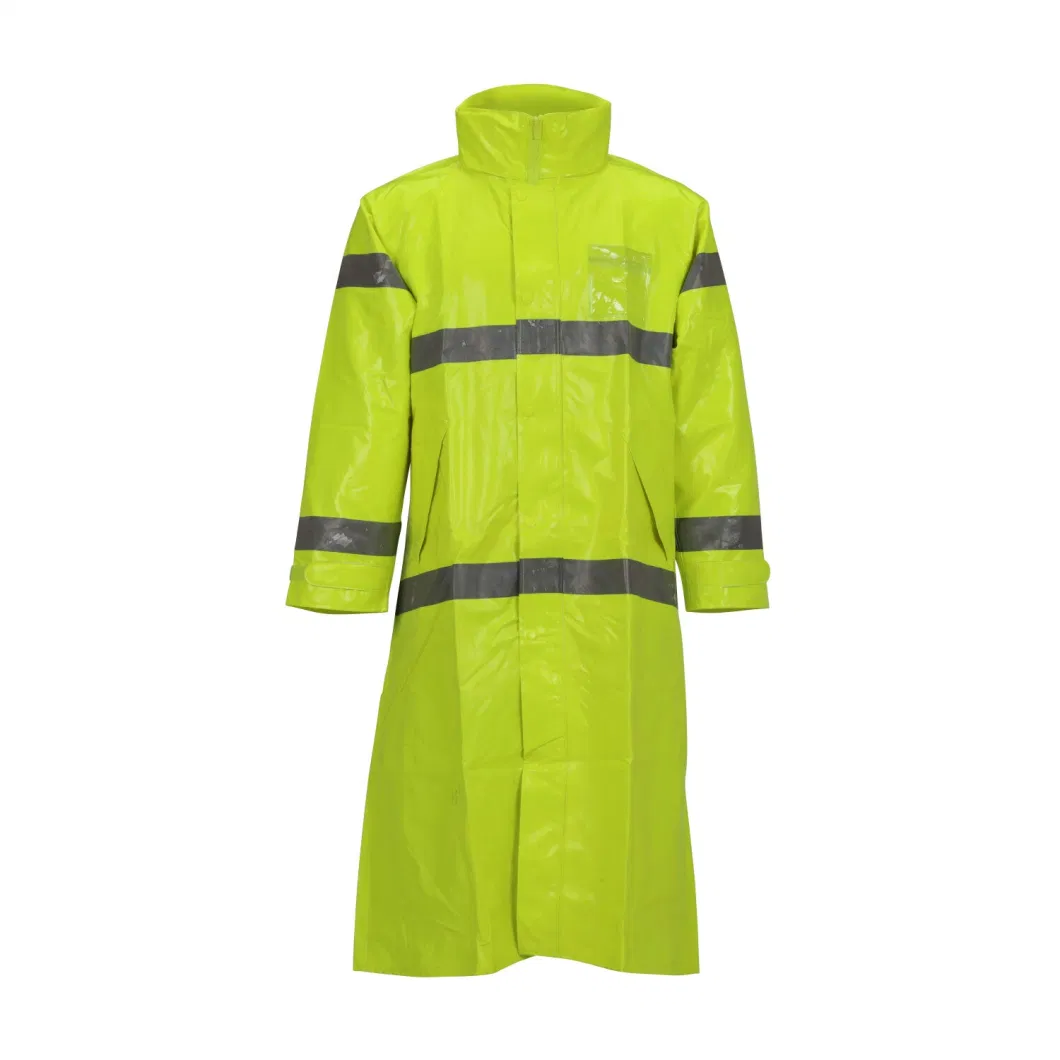 Outdoor Work Reflective Safety Clothing PU Waterproof Breathable Raincoat Workwear Suit