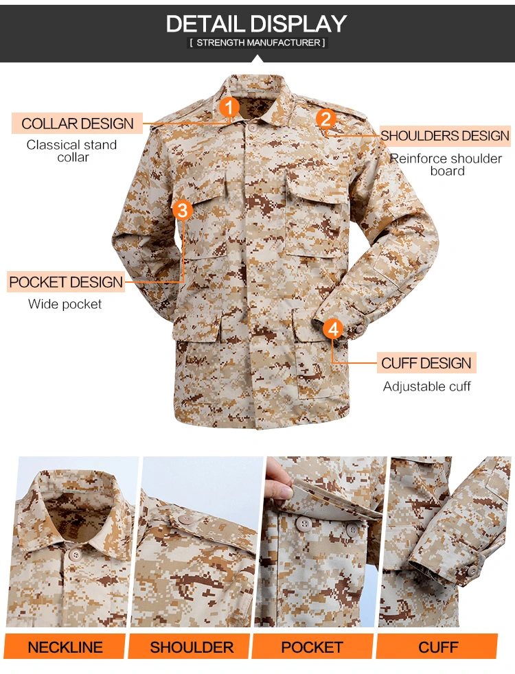 Military Combat Uniform Trade Tactical Mens Bdu Uniform Hunting Jacket Woodland Khaki