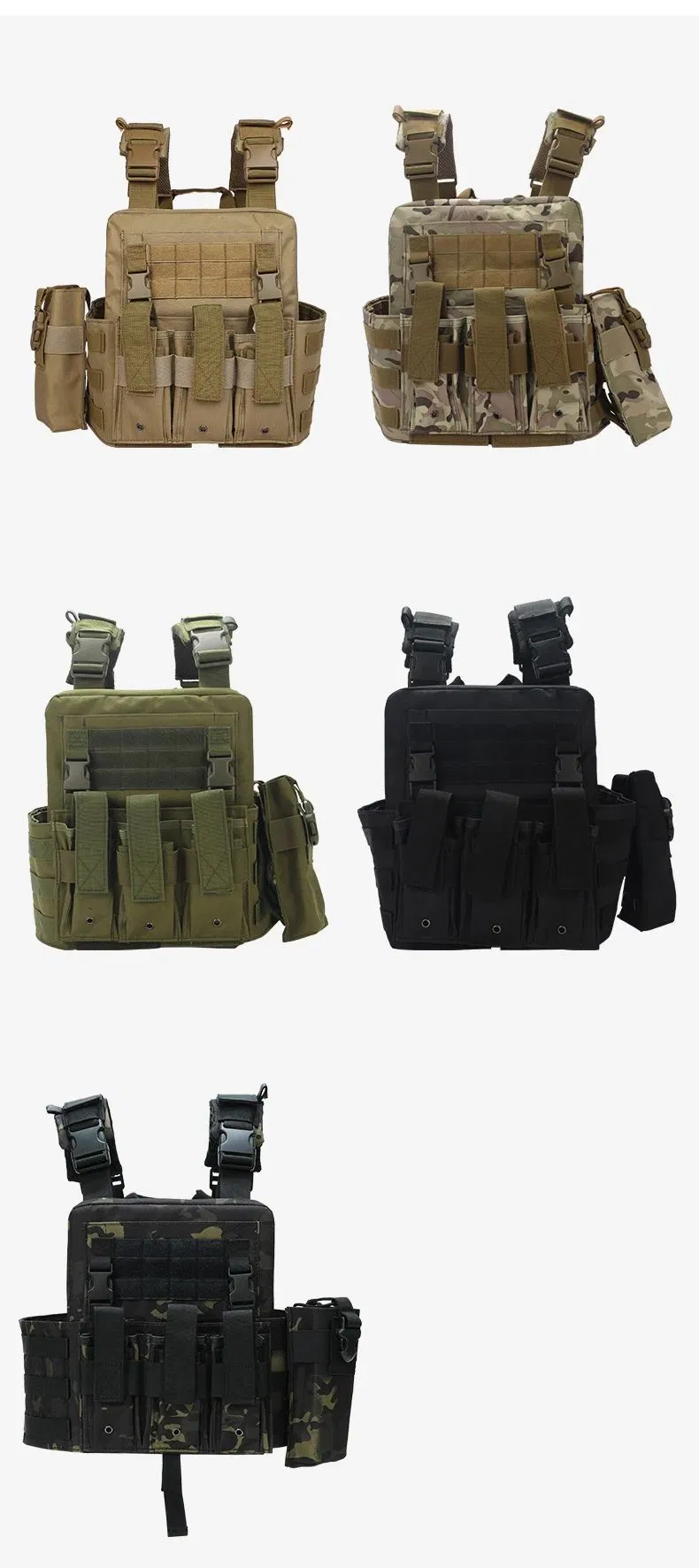 Military Tactical Vest Men&prime;s Bullet Plate Carrier Delivery Ballistic Vest Self Defense Army Tactical Clothes Hunting Accessory