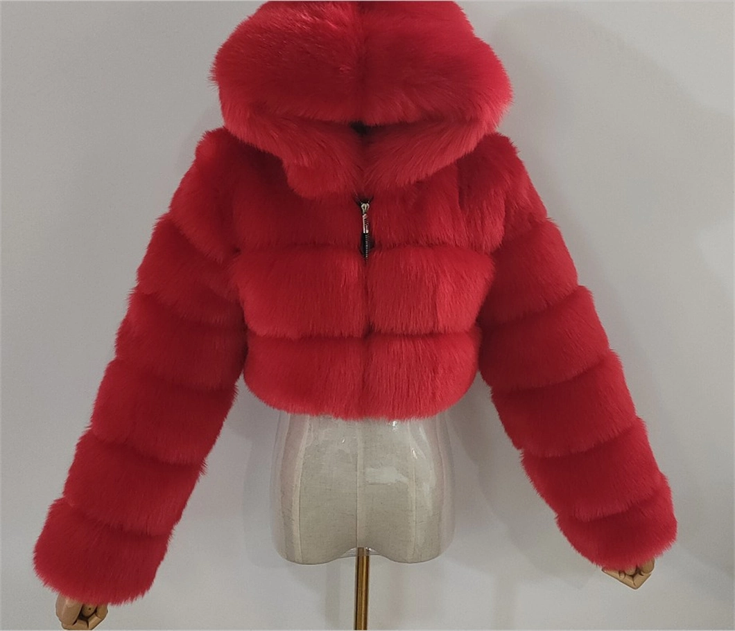 Women Fashion Multicolor Warm Hooded Fur Coat Plus Size S-8XL Winter Jacket