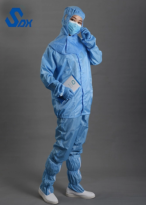 ESD Clothes Suits Anti Static Different Colors Jacket &amp; Pant Suit with Hood Clean Room Clothes