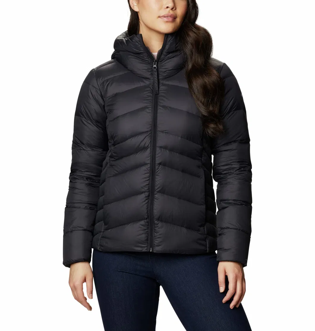 Asiapo China Factory Women&prime;s Pure Colar Thermal Parka Down Hooded Jacket Available in Plus Size