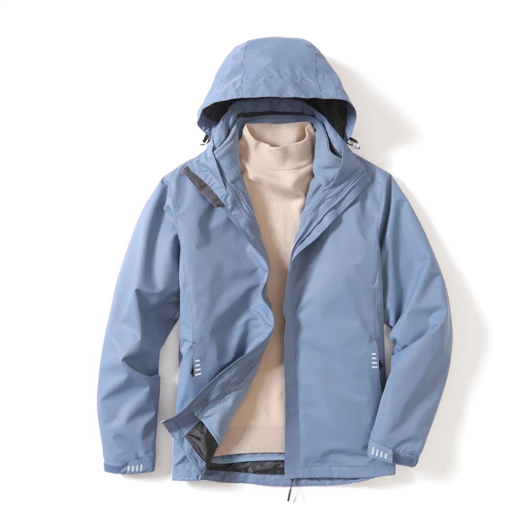 Outdoor Customized Two-Piece Fleece Lining Windproof Cote Warm Waterproof Jacket