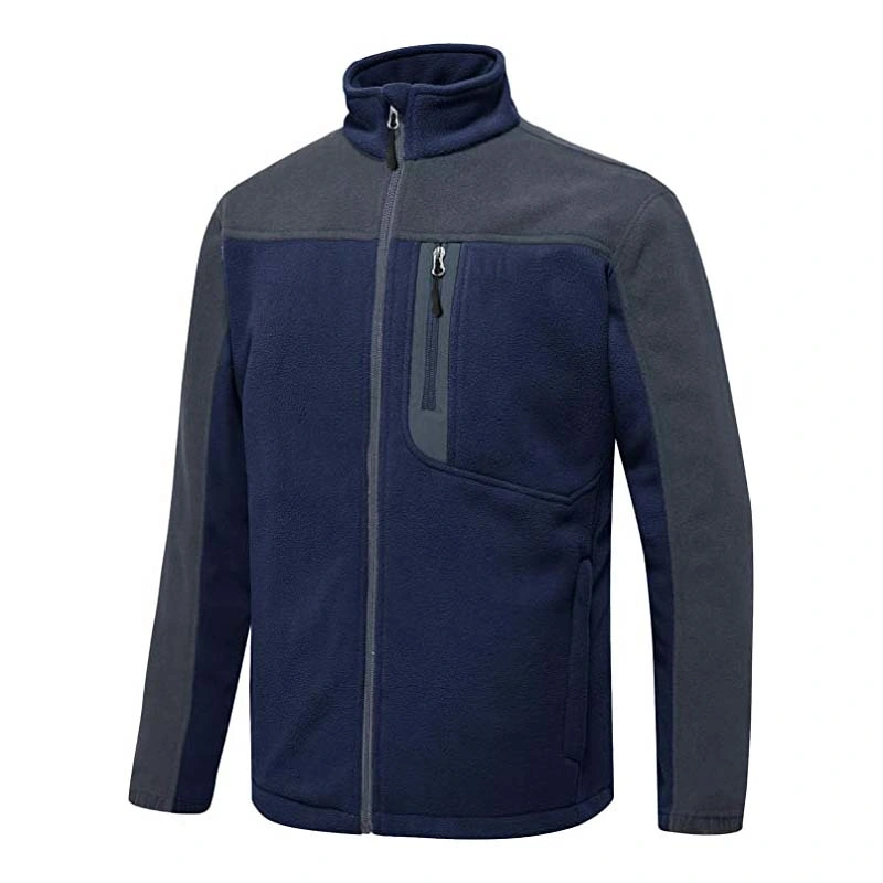 Manufacturer China Men&prime;s Full-Zip Fleece Jacket Soft Polar Winter Outdoor Coat with Pockets