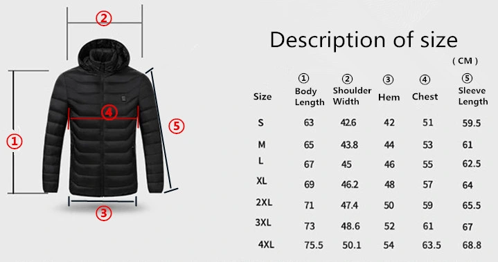 Winter Back Belly Intelligent Heating Hoodies Coat Charging Protection Cotton Down Jacket From Manufacturer