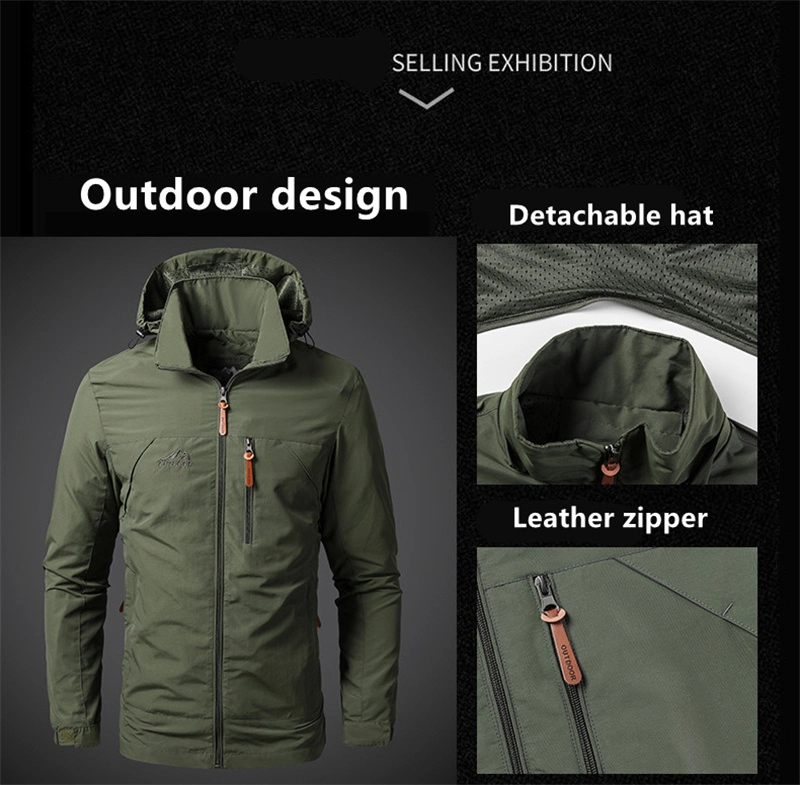 Custom Logo Waterproof Windbreaker Warm Softshell Tactical Hunting Men&prime;s Rain Outdoor Jacket