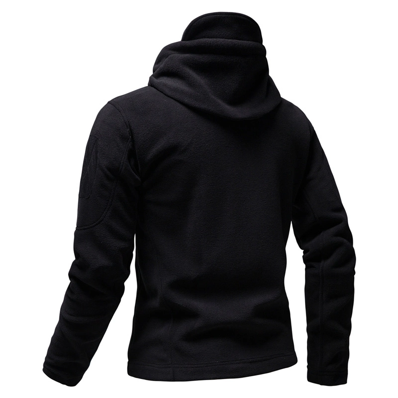 OEM Custom Blank High Neck Patchwork Zipper up Sherpa Fleece Jacket for Men