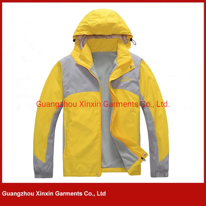 Waterproof Nylon Taslan Jacket Outdoor Rain Wear Hooded Windbreaker for Men (J425)