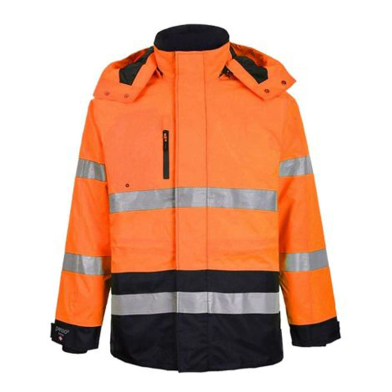 Manufacturer China Waterproof Winter Reflective Workwear Hi Vis Paddy Jacket Orange Coat