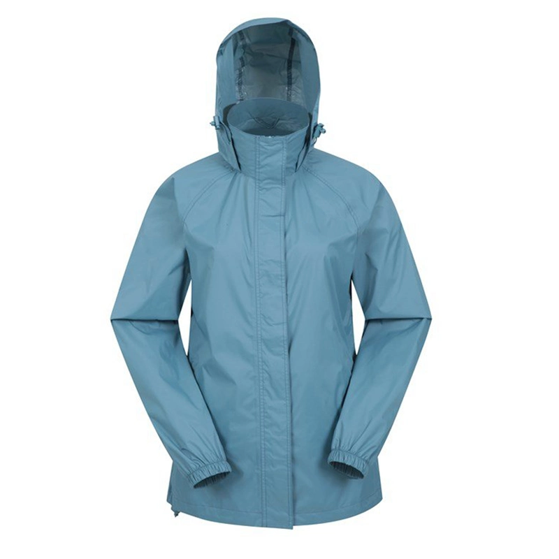Wholesale Factory Womens Waterproof Parka Jacket Windproof Breathable Hood Jacket Rain Hiking Jacket with Taped Seams