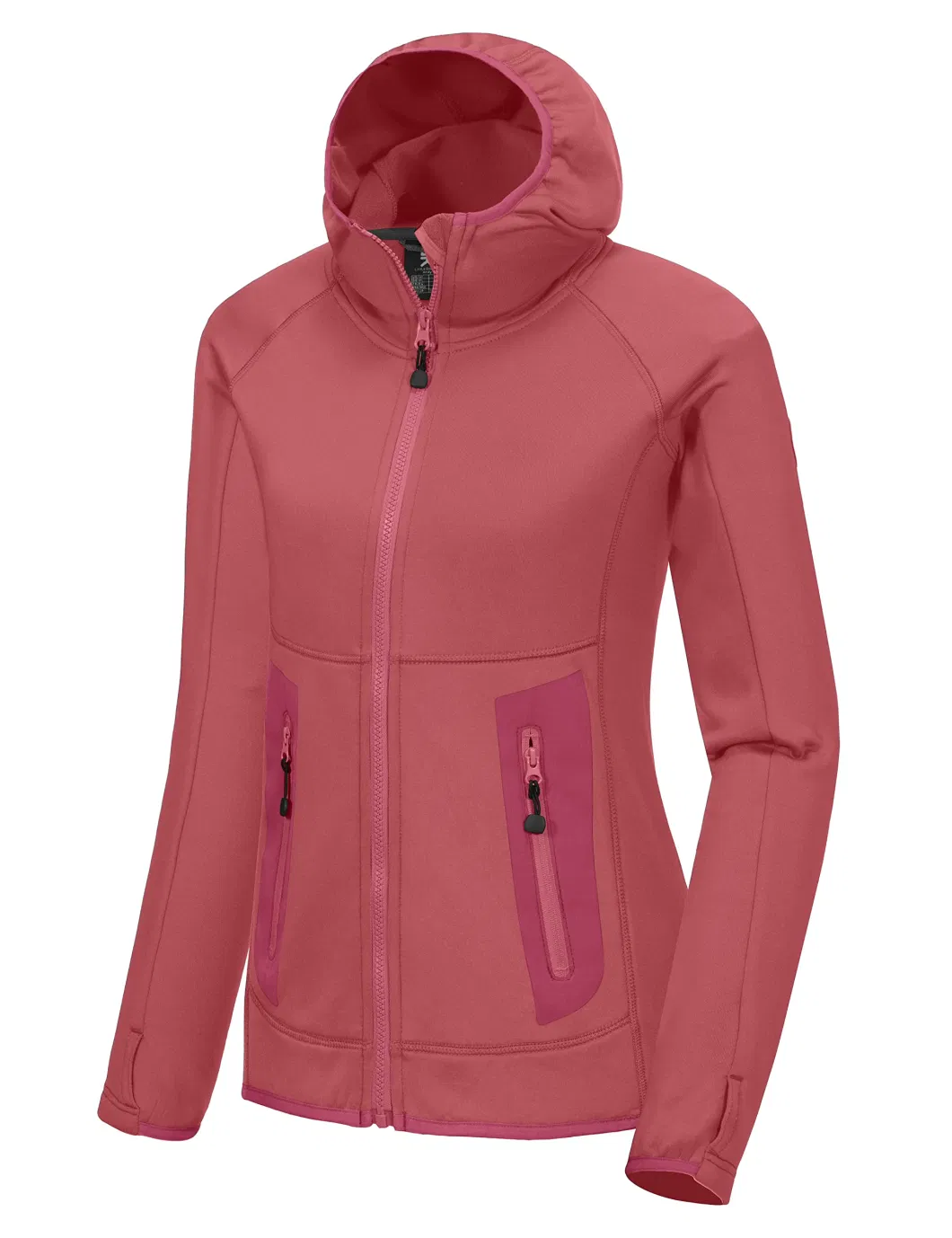 Asiapo China Factory Women&prime;s Softshell Outdoor Sports Jackets with Thumb Holes and Fleece Lined